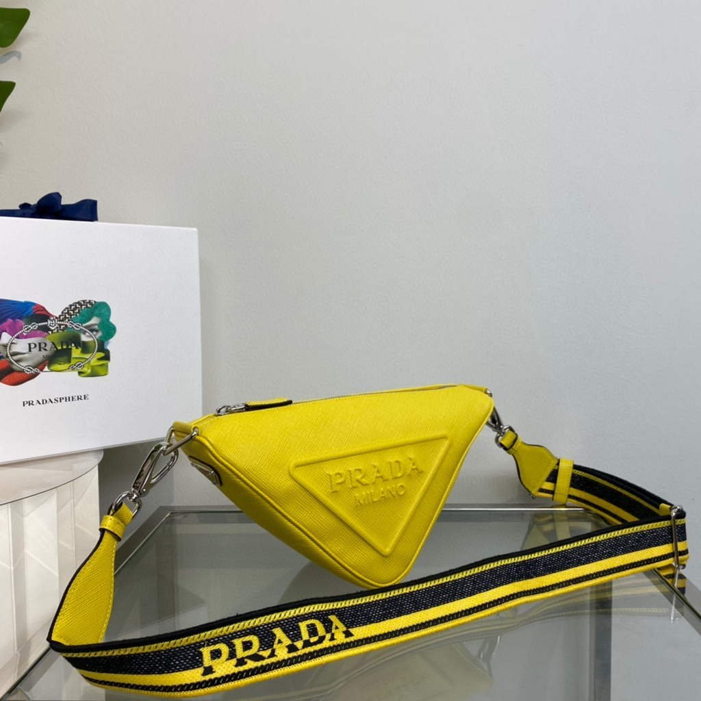 6532534068d6c.jpg Replica Prada Saffiano Prada Triangle bag 2VH155 Yellow - 图片 1