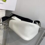 Replica Prada Leather Prada Triangle shoulder bag 1BH190 White - 图片 3