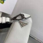 Replica Prada Leather Prada Triangle shoulder bag 1BH190 White - 图片 4