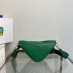 Replica Prada Leather Prada Triangle shoulder bag 1BH190 Green - 图片 2