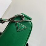 Replica Prada Leather Prada Triangle shoulder bag 1BH190 Green - 图片 5