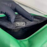 Replica Prada Leather Prada Triangle shoulder bag 1BH190 Green - 图片 7