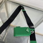 Replica Prada Leather Prada Triangle shoulder bag 1BH190 Green - 图片 8