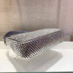 Replica Prada 1NE515 Satin mini-bag with artificial crystals gray - 图片 4