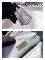 Replica Prada 1NE515 Satin mini-bag with artificial crystals gray - 图片 6