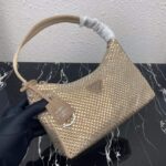 Replica Prada 1NE515 Satin mini-bag with artificial crystals apricot - 图片 5