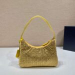 Replica Prada 1NE515 Satin mini-bag with artificial crystals Yellow - 图片 3