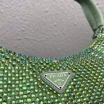 Replica Prada 1NE515 Satin mini-bag with artificial crystals Green - 图片 4