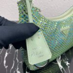 Replica Prada 1NE515 Satin mini-bag with artificial crystals Green - 图片 5