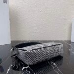 Replica Prada 1NE515 Satin mini-bag with artificial crystals Black - 图片 2