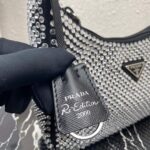 Replica Prada 1NE515 Satin mini-bag with artificial crystals Black - 图片 4