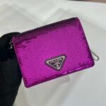 Replica Prada Cardholder with shoulder strap and sequins 1MR024 Purple - 图片 2