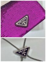 Replica Prada Cardholder with shoulder strap and sequins 1MR024 Purple - 图片 8