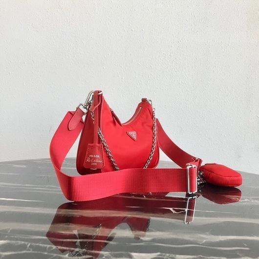 653256c3b0bfc.jpg Replica Prada 1BH204 Prada Re-Edition 2005 Nylon Bag Red - 图片 1