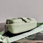 Replica Prada Pocket Nylon and Brushed Leather Bag 1BD295 Green - 图片 2