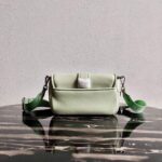 Replica Prada Pocket Nylon and Brushed Leather Bag 1BD295 Green - 图片 3