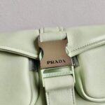 Replica Prada Pocket Nylon and Brushed Leather Bag 1BD295 Green - 图片 4