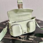 Replica Prada Pocket Nylon and Brushed Leather Bag 1BD295 Green - 图片 8