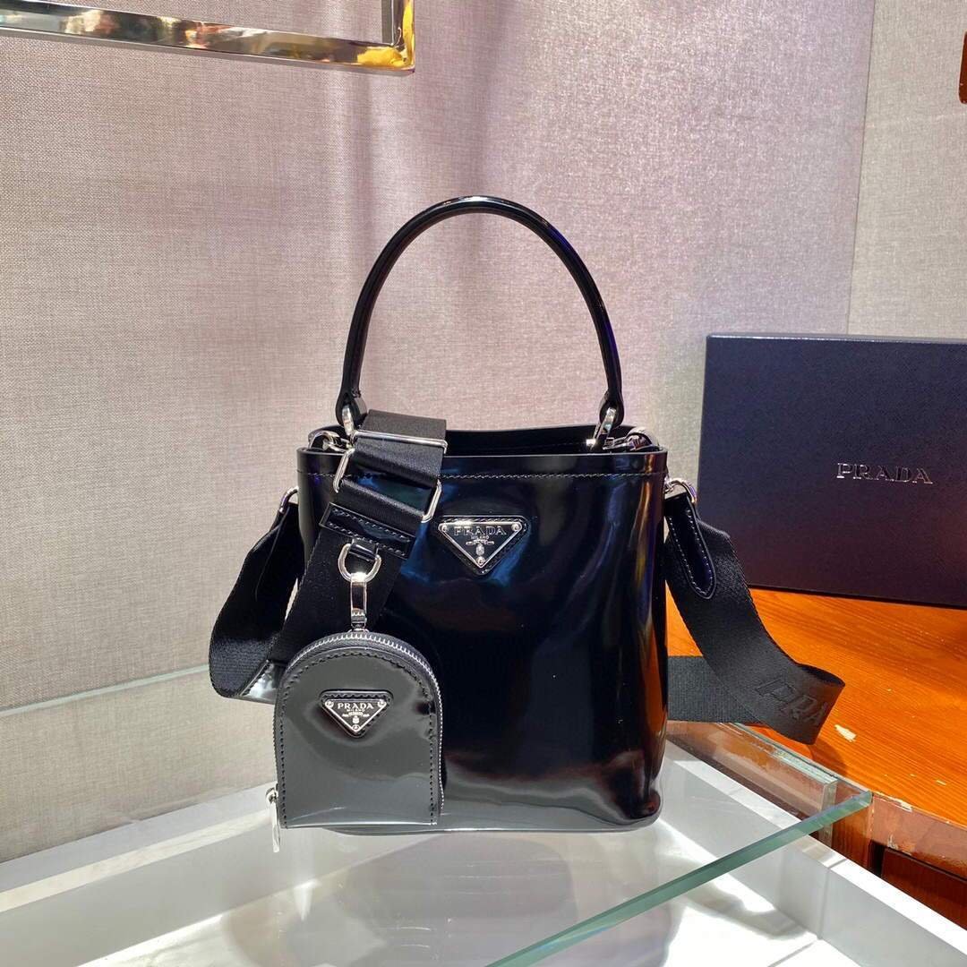 6532588ac7ceb.jpg Replica Prada Panier ostrich leather 1BA319 Bag Black - 图片 1