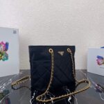Replica Prada Nylon Vintage Chain Stray Bag 1BD625 Black - 图片 2