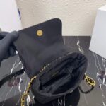 Replica Prada Nylon Vintage Chain rhombus stray Bag 1BD619 Black - 图片 6