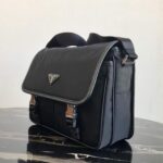 Replica Prada Nylon and Saffiano Leather Bag with Strap 2VD769 Black - 图片 5