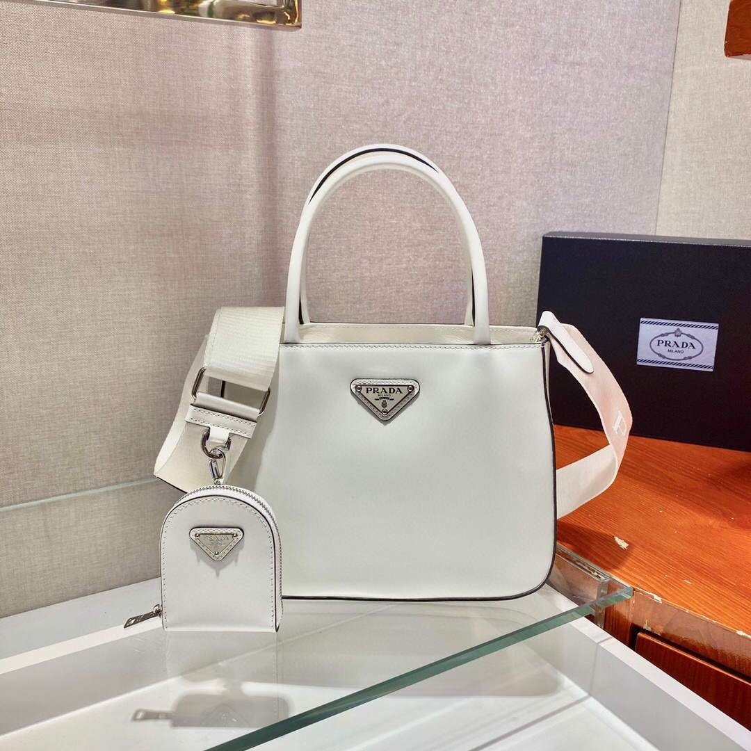 6532592759090.jpg Replica Prada Brushed leather handbag 1BA320 White - 图片 1