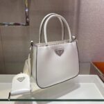 Replica Prada Brushed leather handbag 1BA320 White - 图片 3