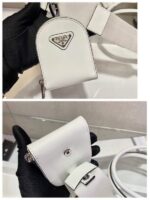 Replica Prada Brushed leather handbag 1BA320 White - 图片 6