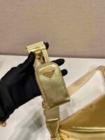 Replica Prada Leather Prada Triangle shoulder bag 1BH190 Gold - 图片 5