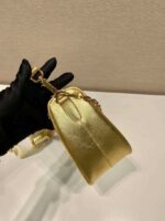 Replica Prada Leather Prada Triangle shoulder bag 1BH190 Gold - 图片 6