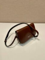 Replica Prada 2VD061 Black Brushed Leather Mini-bag With Shoulder Strap Brown - 图片 2