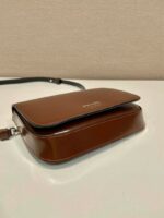 Replica Prada 2VD061 Black Brushed Leather Mini-bag With Shoulder Strap Brown - 图片 4