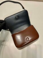 Replica Prada 2VD061 Black Brushed Leather Mini-bag With Shoulder Strap Brown - 图片 6