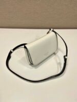 Replica Prada 2VD061 Black Brushed Leather Mini-bag With Shoulder Strap White - 图片 3