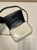 Replica Prada 2VD061 Black Brushed Leather Mini-bag With Shoulder Strap White - 图片 6