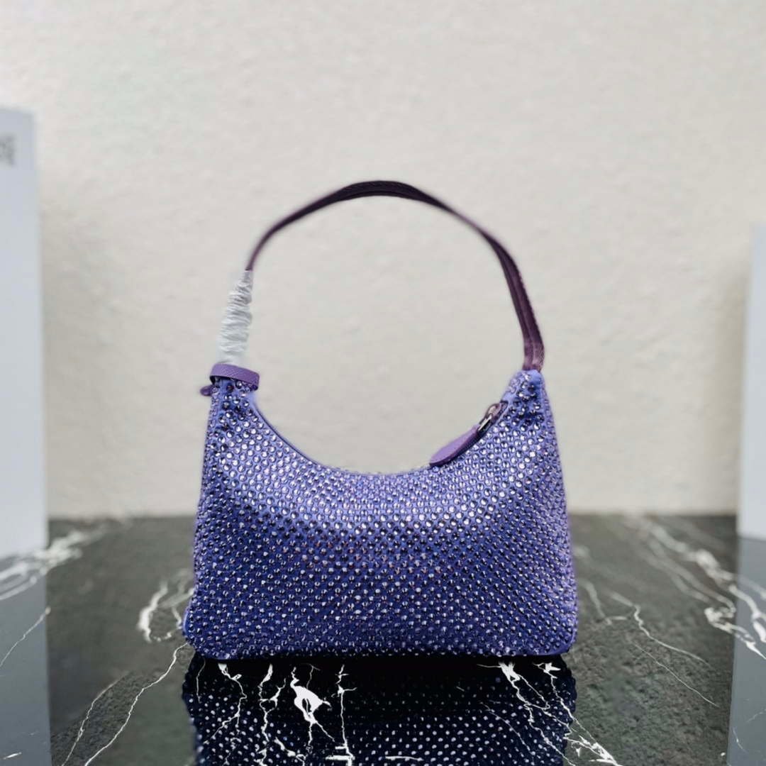 65325b104268a.jpg Replica Prada 1NE515 Satin mini-bag with artificial crystals Purple - 图片 1