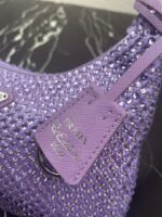 Replica Prada 1NE515 Satin mini-bag with artificial crystals Purple - 图片 4
