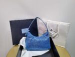 Replica Prada 1NE515 Satin mini-bag with artificial crystals Blue - 图片 3