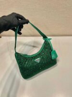 Replica Prada 1NE515 Satin mini-bag with artificial crystals Jade green - 图片 2