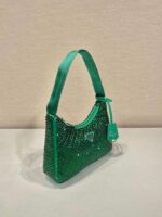 Replica Prada 1NE515 Satin mini-bag with artificial crystals Jade green - 图片 3
