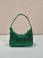 Replica Prada 1NE515 Satin mini-bag with artificial crystals Jade green - 图片 4
