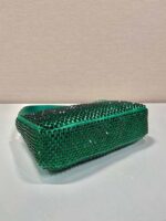 Replica Prada 1NE515 Satin mini-bag with artificial crystals Jade green - 图片 6