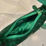 Replica Prada 1NE515 Satin mini-bag with artificial crystals Jade green - 图片 7