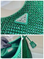 Replica Prada 1NE515 Satin mini-bag with artificial crystals Jade green - 图片 8