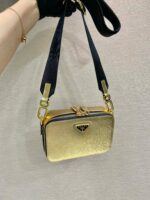 Replica Prada 2VH070 Saffiano Gold leather Prada Brique bag