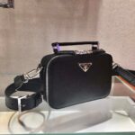 Replica Prada 2VH070 Saffiano Black leather Prada Brique bag - 图片 2