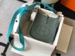 Replica Hermes Evelyne Bag Hermes Mini Crossbody Bag 20412 Silver Buckle Dark Green - 图片 2