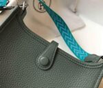 Replica Hermes Evelyne Bag Hermes Mini Crossbody Bag 20412 Silver Buckle Dark Green - 图片 5