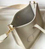 Replica Hermes Evelyne Bag Designer Hermes Mini Crossbody Bag 20396 Gold Buckle Beige - 图片 8